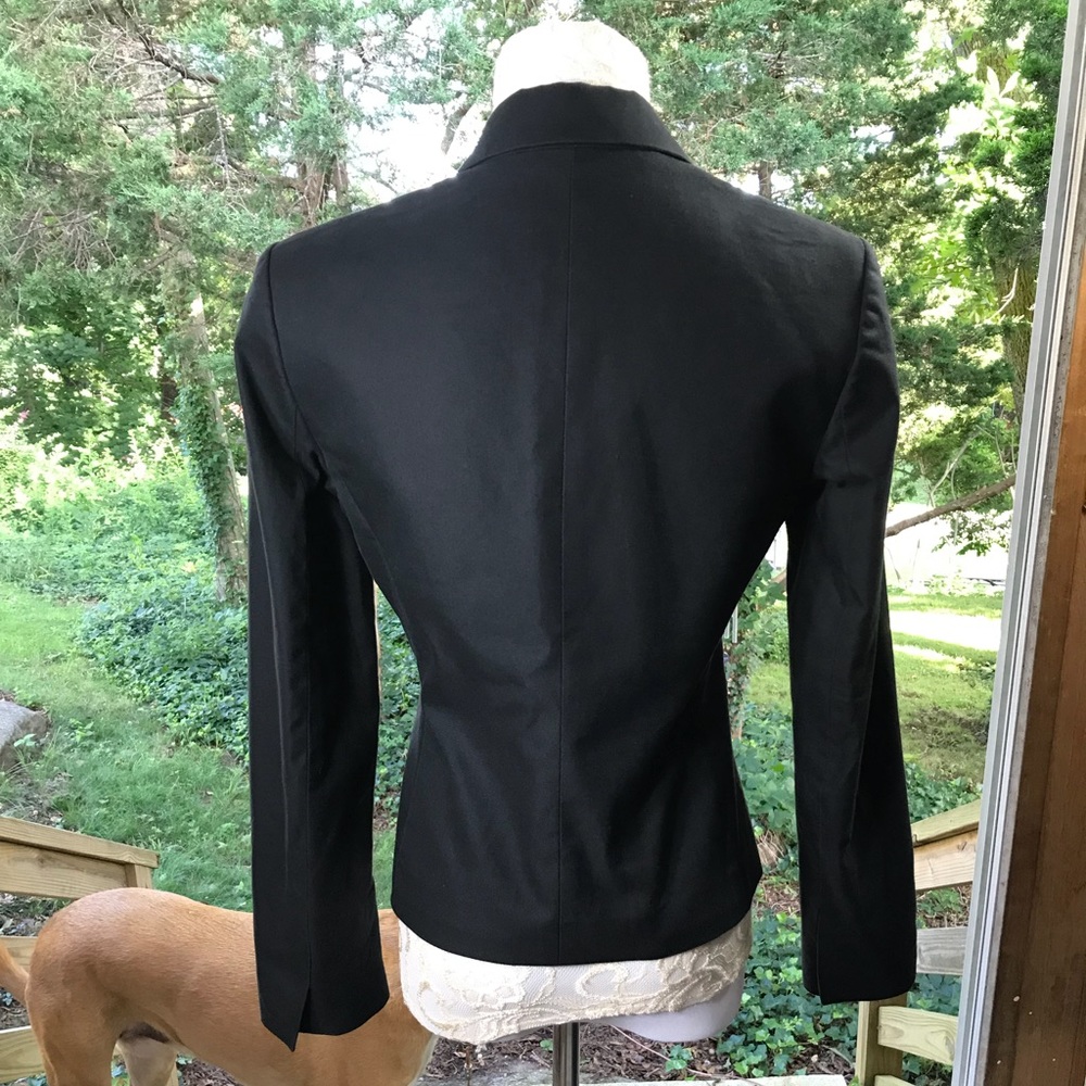 Theory Matte Black Split Cuff Blazer Size 2 - image 2